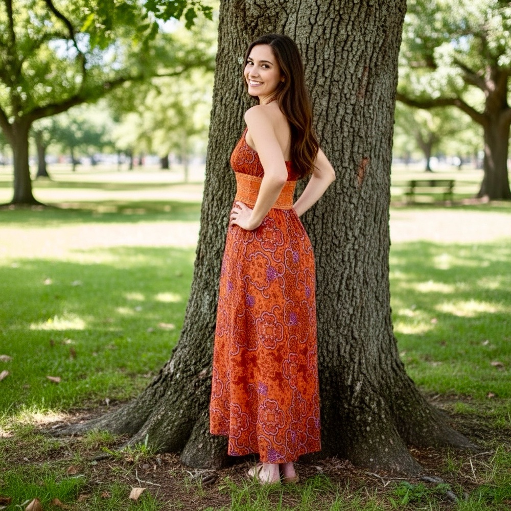 Vintage Laundry Shelli Segal Silk Beaded Paisley Dress - Picture 2 of 14